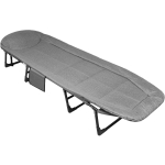 Πτυσσόμενο Ράντζο Camping Μονό 200×65cm Χωρίς Στρώμα Με Ρυθμιζόμενη Πλάτη Γκρι - Image 2