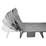 Πτυσσόμενο Ράντζο Camping Μονό 200×65cm Χωρίς Στρώμα Με Ρυθμιζόμενη Πλάτη Γκρι - Image 5