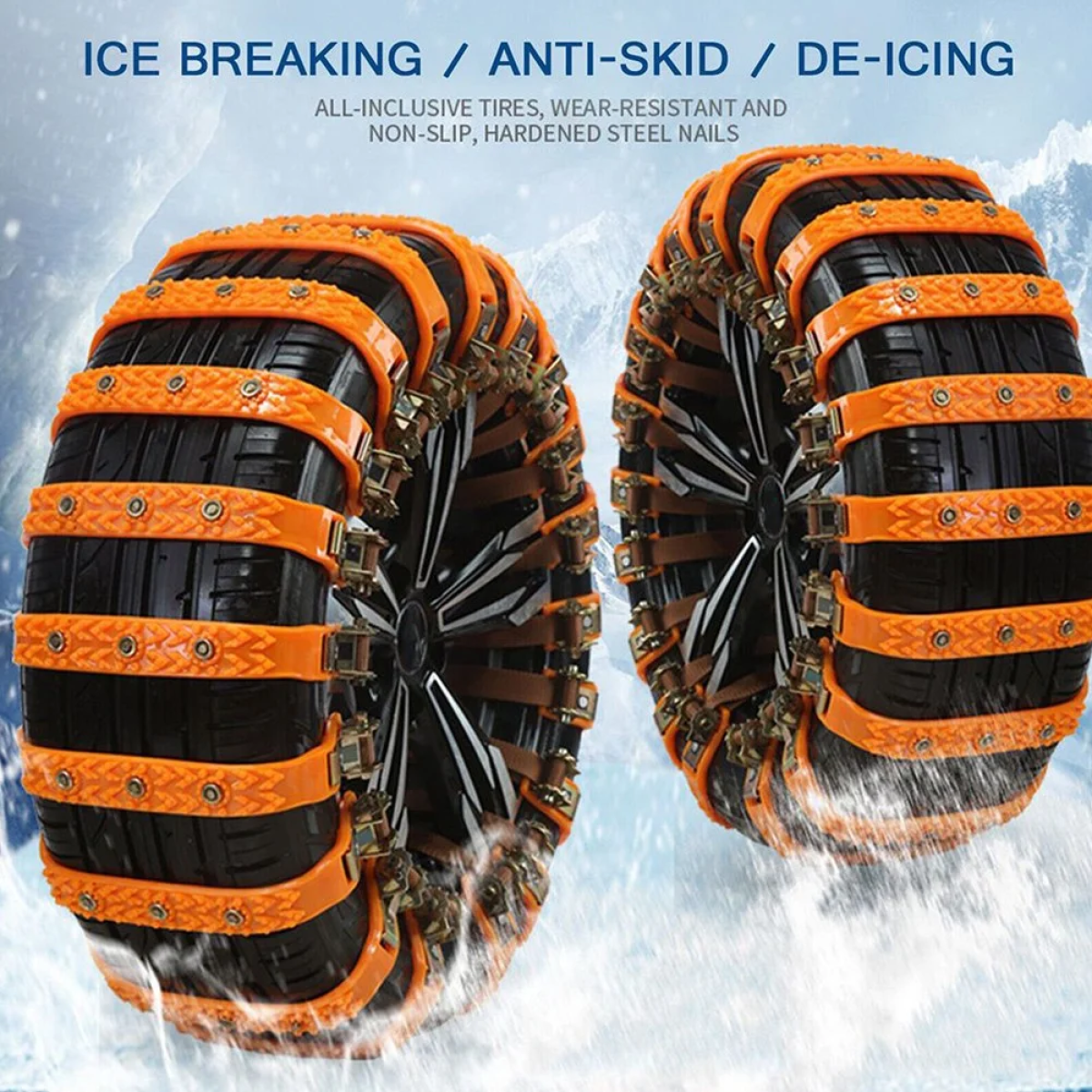 Σετ Αντιολισθητικές Πλαστικές Δέστρες Τροχών Χιονιού & Πάγου 10 Τεμάχια σε Βαλιτσάκι - Image 2