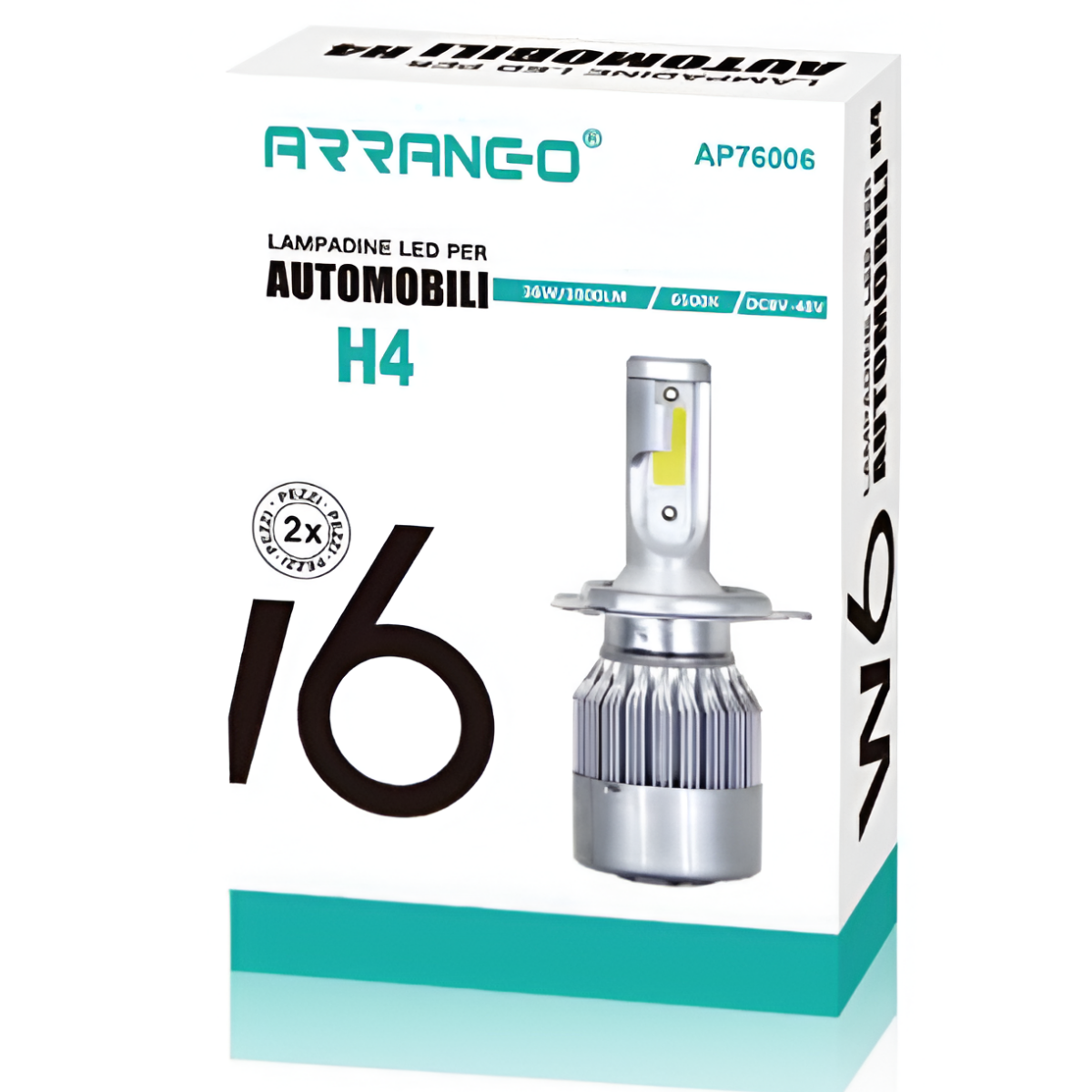 Σετ Λάμπες Αυτοκινήτου LED H4 36W 6500K Ψυχρό Λευκό Arrango AP76006