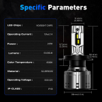 Σετ Λάμπες Novsight LED H4 12-24V 240W 50000LM 6500K IP68 A500-T1 - Image 2
