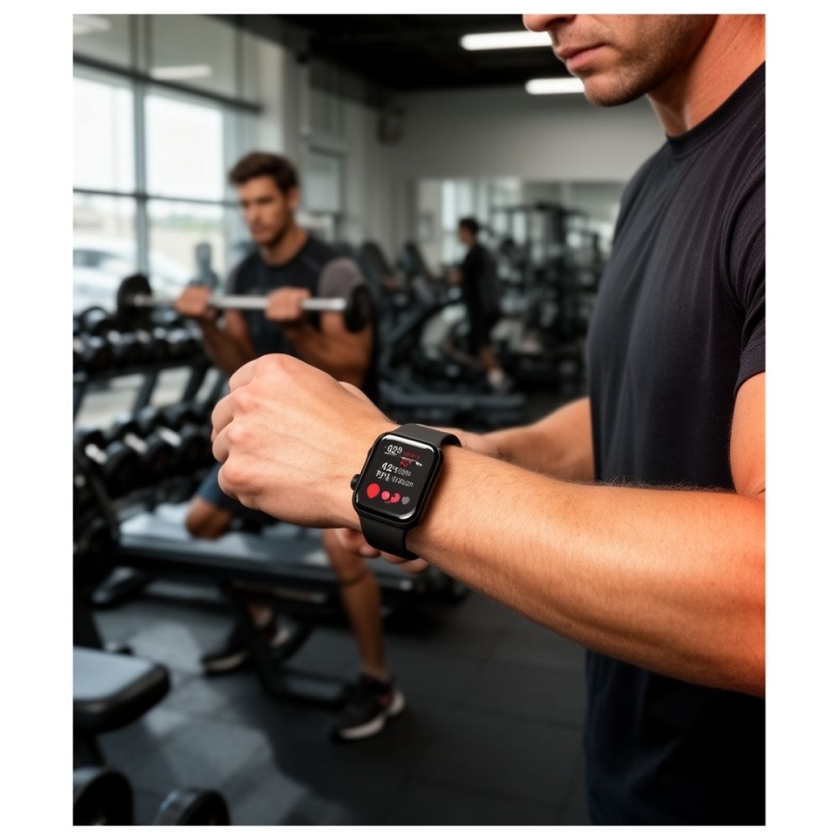 Smartwatch με Παλμογράφο - Κλήσεις μέσω Bluetooth - Oθόνη 1.54" IP67, Μαύρο