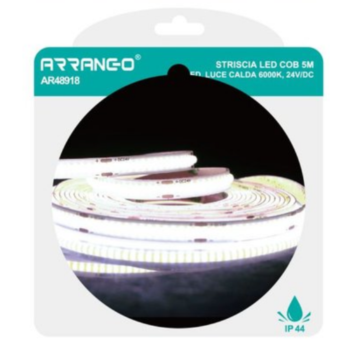 Ταινία LED COB 5m 24V Ψυχρό Φως 6000K 312 LED IP44 Arrango AR48918 - Image 2