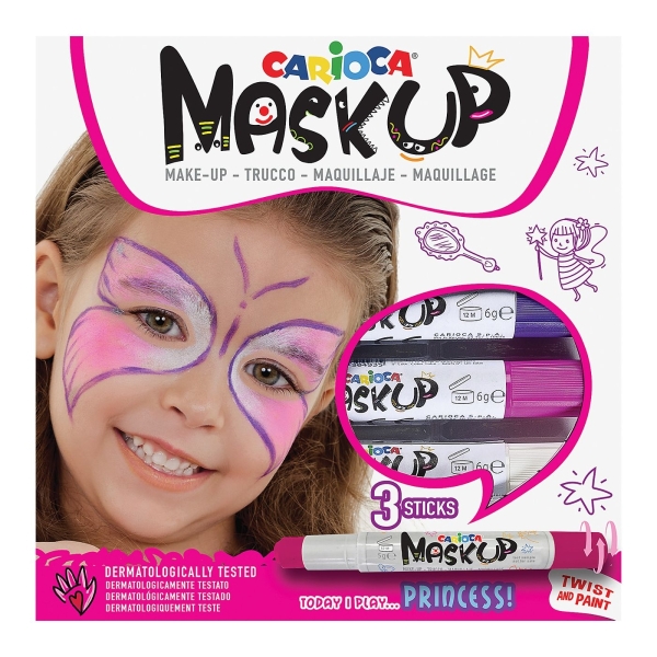 Βαφές Προσώπου 3τεμ Carioca Maskup (Μωβ-Ροζ-Λευκό) Carioca 43049