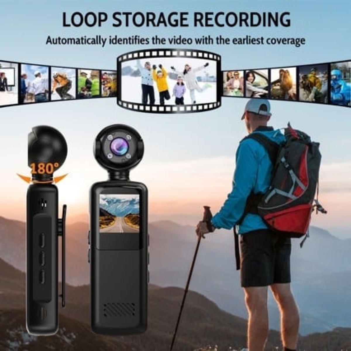 WiFi Φορητή Κάμερα Δράσης 1080P Με Κλιπ, Οθόνη 1.5” Και Νυχτερινή Όραση V6 - Image 3