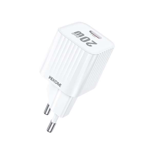 Φορτιστής Σπιτιού GaN PD 20W WK WP-U12 1 Θέσης Λευκό
