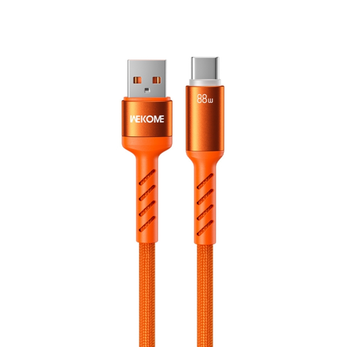 Καλώδιο Φόρτισης με LED WK WDC-C13a USB σε USB-C PD 88W 1.2m Πορτοκαλί - Image 2