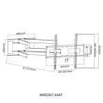 Βάση Τηλεόρασης Επιτοίχια Focus Mount WMS367-64AT 32"-80" έως 60kg - Image 3