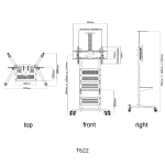 Βάση Τηλεόρασης Επιδαπέδια Focus Mount T622 32"-85" έως 90kg - Image 3