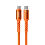 Καλώδιο Φόρτισης με LED WK WDC-C14 USB-C to USB-C PD 65W 1.2m Πορτοκαλί