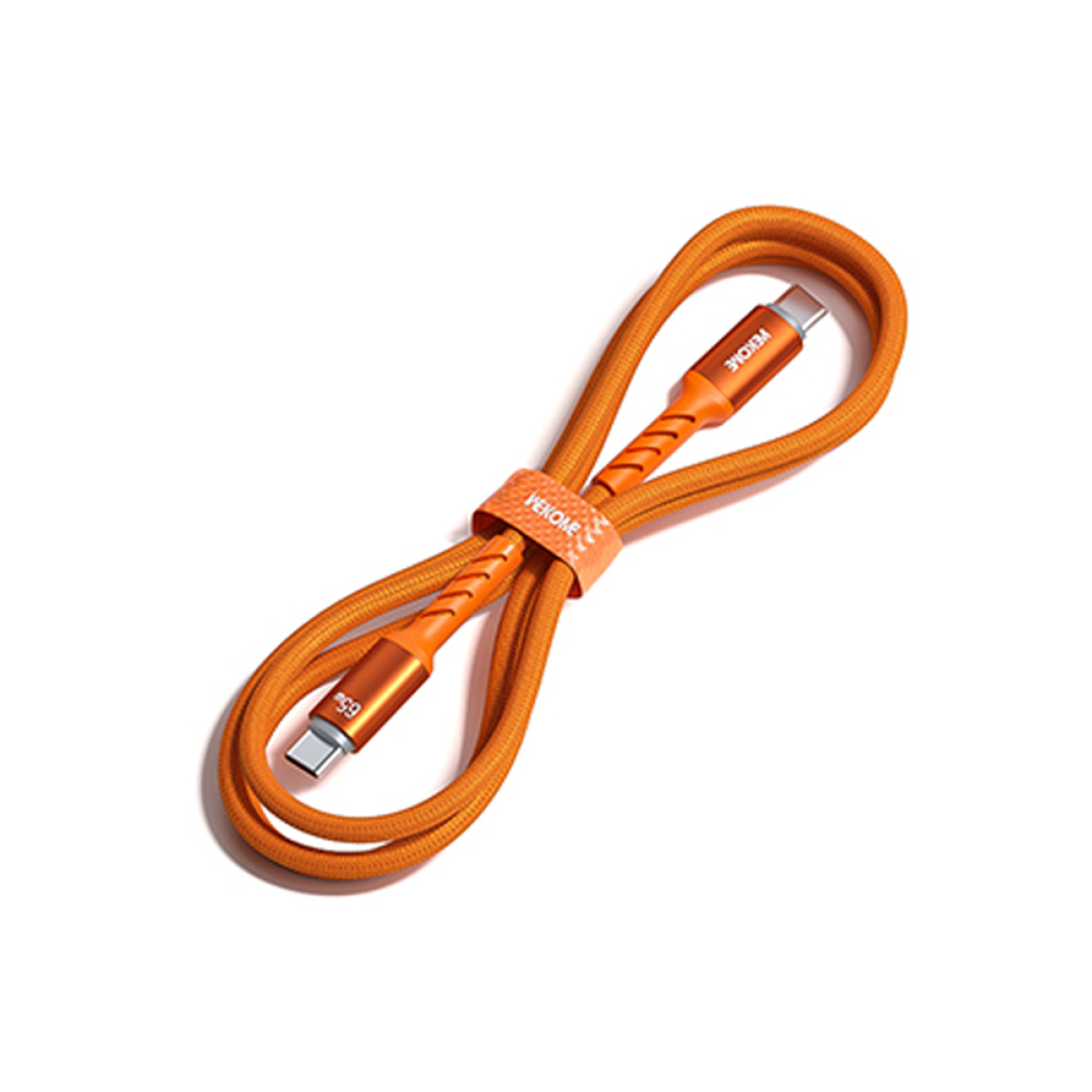 Καλώδιο Φόρτισης με LED WK WDC-C14 USB-C to USB-C PD 65W 1.2m Πορτοκαλί - Image 3