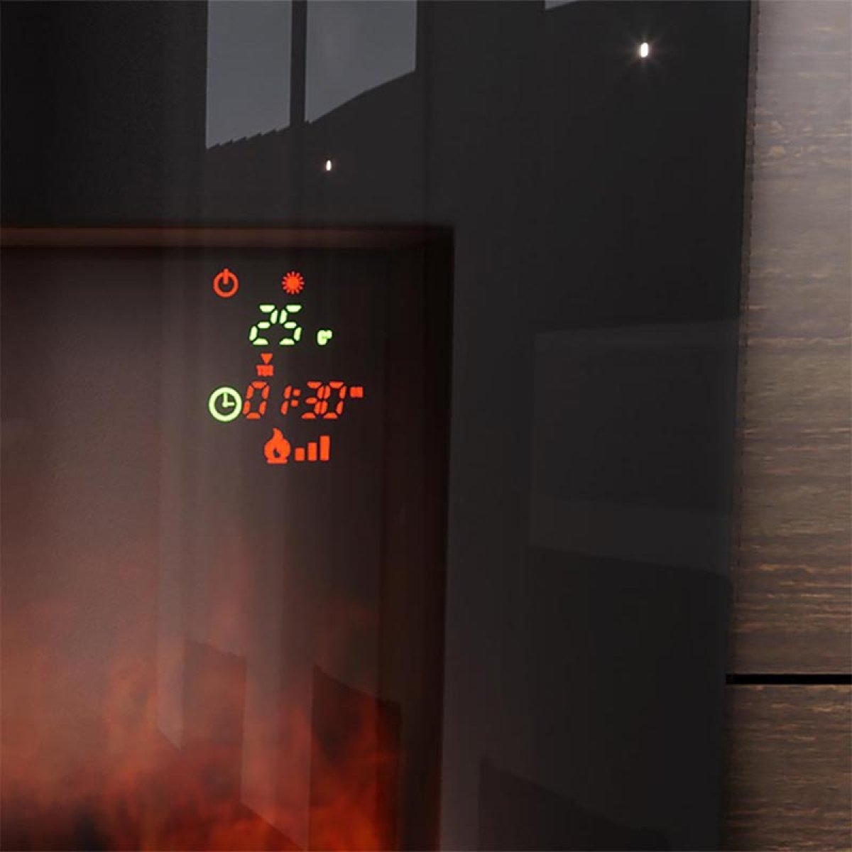 Cecotec ReadyWarm 2600 Curved Flames Connected 05366 Ηλεκτρικό Τζάκι Τοίχου με WiFi Μαύρο-Λευκό - Image 3