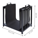 Μεταλλικό Καλάθι Αποθήκευσης Ξύλων 50.5x37x50cm Μαύρο 00024628 - Image 2