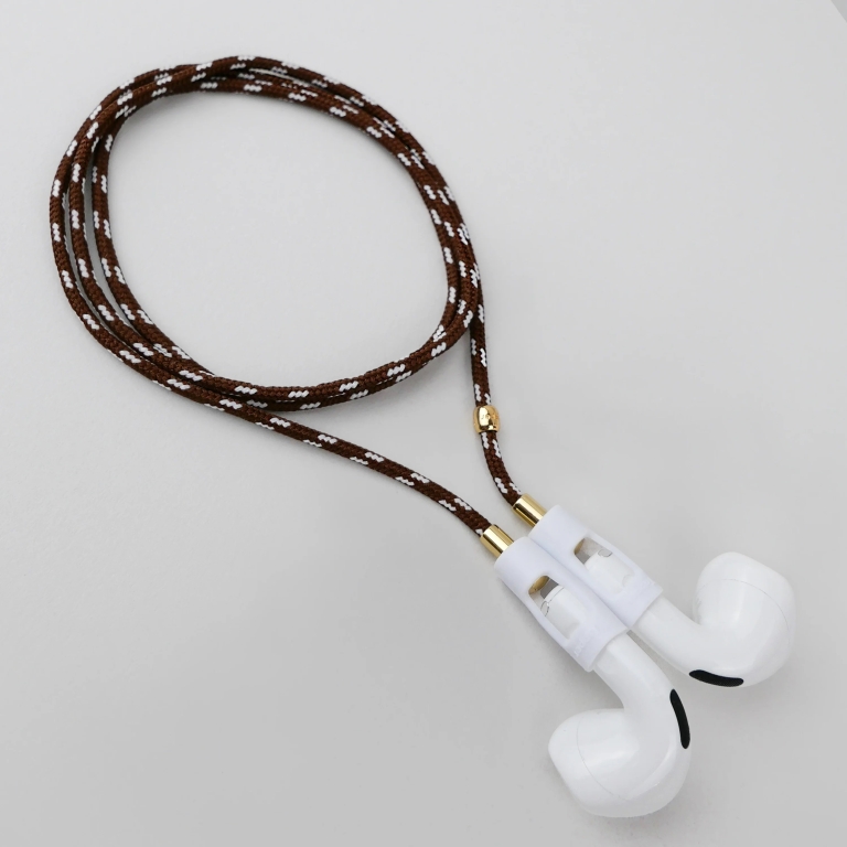 Tapper Nylon Strap for AirPods and AirPods Pro (all generations) Brown Nylon / 18K Gold 1112