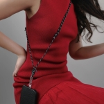 Tapper Cross-Body and Neck Nylon Strap για Κινητό Silver 1171 / Μαύρο - Image 2