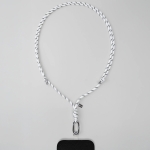 Tapper Cross-Body & Neck Nylon Phone Strap (all phones) White Nylon / Silver 1174