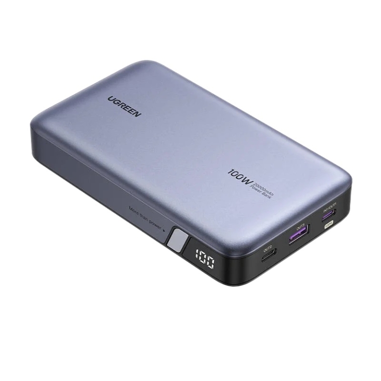 Ugreen PB720 Power Bank 20000mAh 100W με Θύρα USB-A και 2 Θύρες USB-C Power Delivery / Quick Charge 2.0 / Quick Charge 3.0 Γκρι