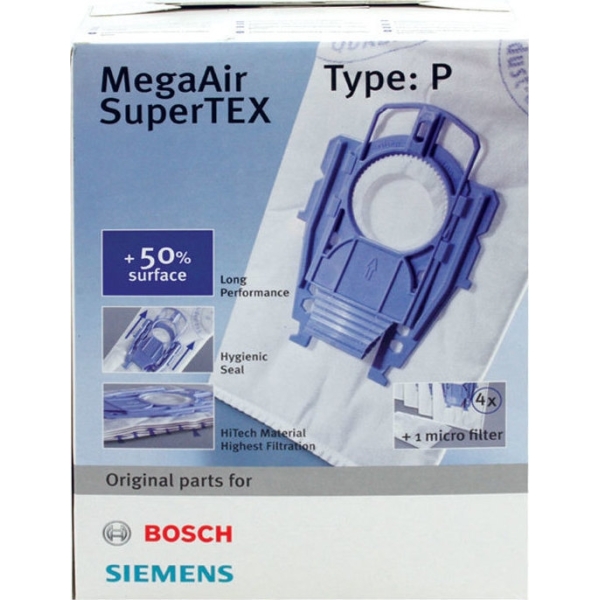 Bosch Σακούλες Σκούπας 4τμχ Συμβατή με Σκούπα Siemens / Bosch Type P BBZ41FP