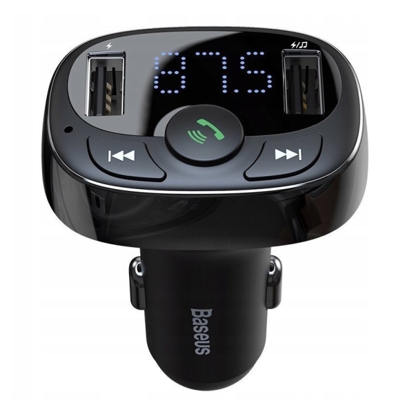 Baseus Τransmiter FM Αναπτήρα Αυτοκινήτου T Shaped S-09A Bluetooth MP3 Μαύρος
