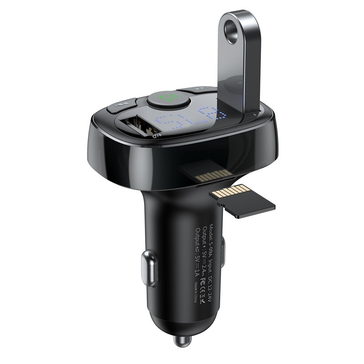 Baseus S-09A FM Transmitter Αυτοκινήτου Bluetooth MP3 T-Shaped Μαύρο - Image 3
