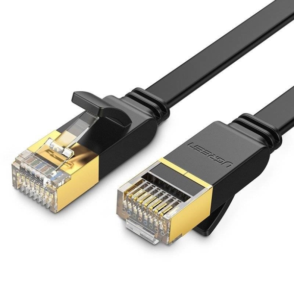 Ugreen Καλώδιο Δικτύου Flat STP Cat.7 Ethernet RJ45 3m Μαύρο NW106 11262
