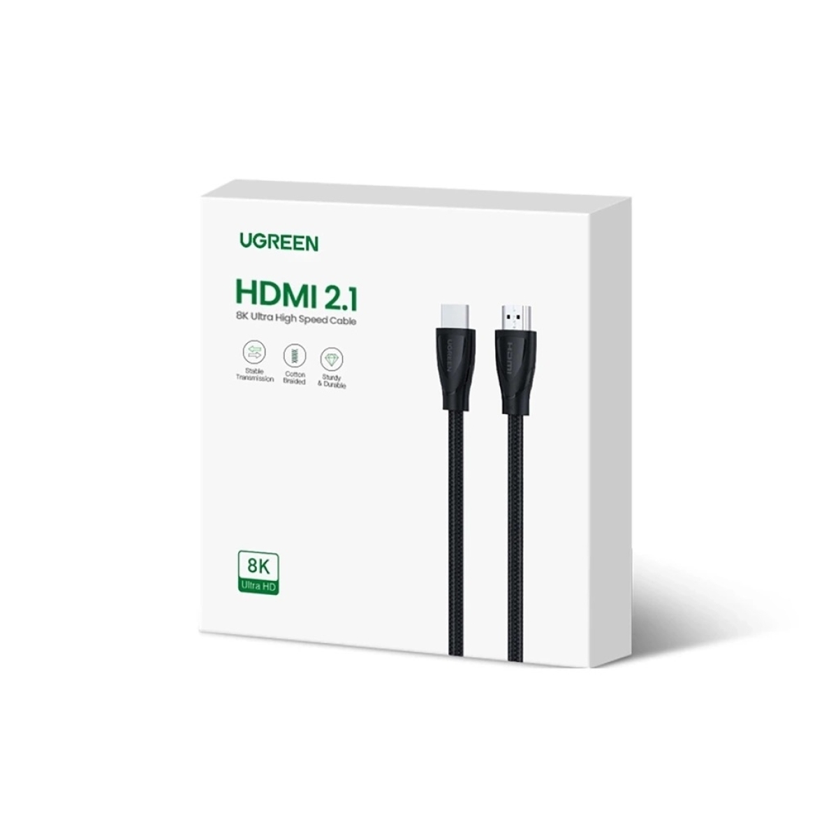 Ugreen Καλώδιο HDMI 2.1 8K 60Hz Braided HDMI male - HDMI male 1m Μαύρο HD140 - Image 2