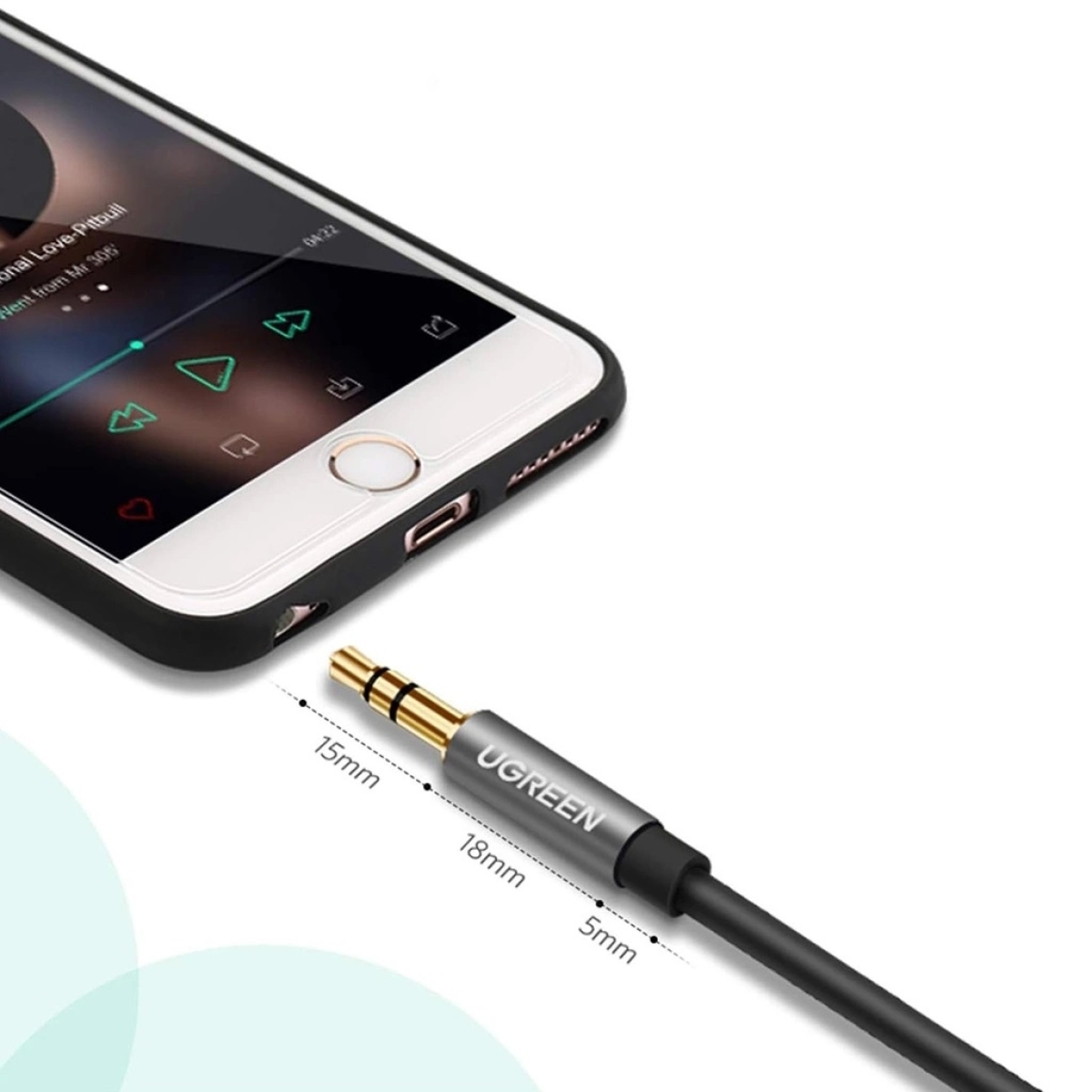 Ugreen Καλώδιο 3.5mm mini jack male - 3.5mm mini jack female Ασημί 3m AV118 10595 - Image 2