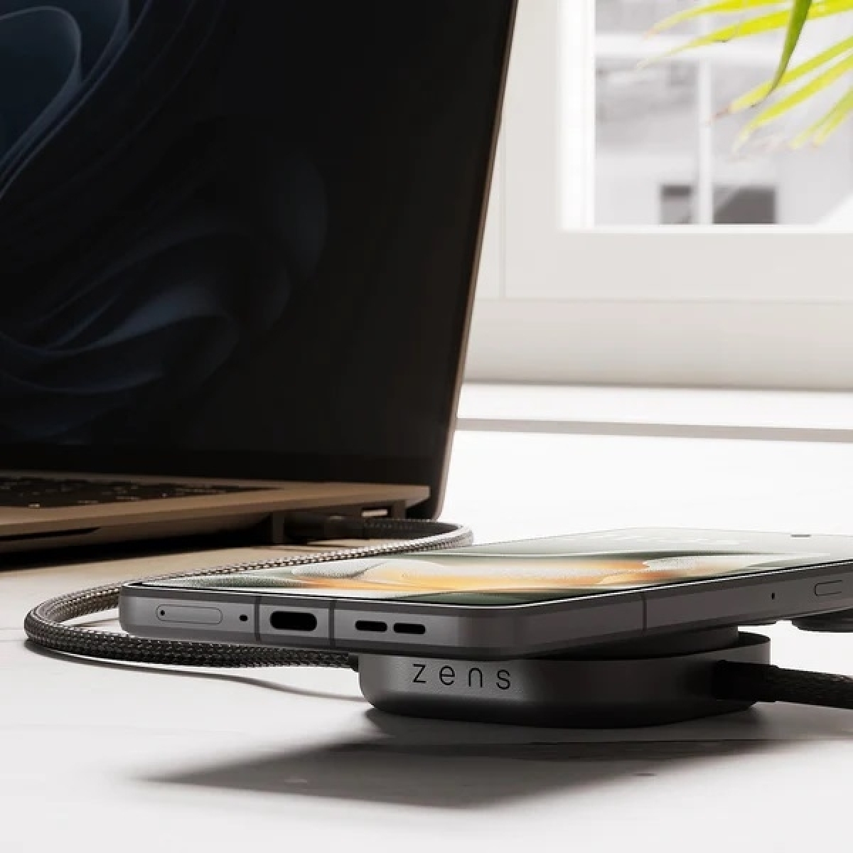 ZENS ZECC05B/00 Καλώδιο USB-C σε USB-C 1.5m 240W με Qi2 Charger Μαύρο - Image 4
