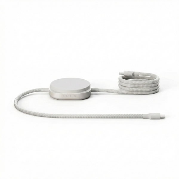 ZENS USB C - C Cable 1.5m 240W με Qi2 charger White ZECC05W/00