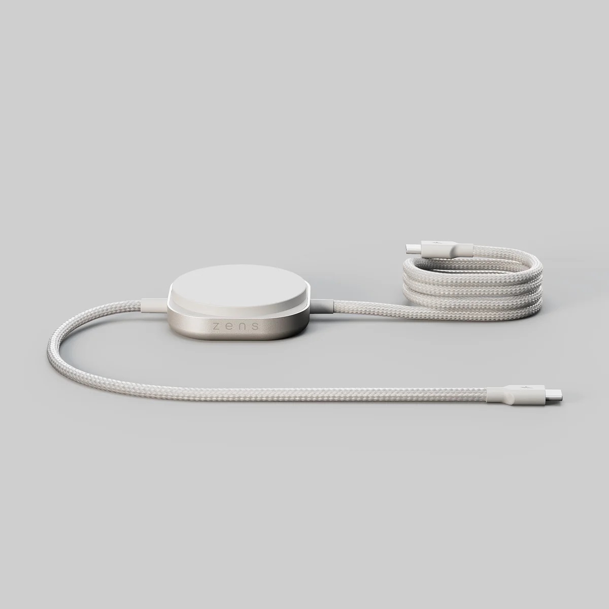 ZENS ZECC05W/00 Καλώδιο USB-C σε USB-C 1.5m 240W με Qi2 Charger Λευκό - Image 3
