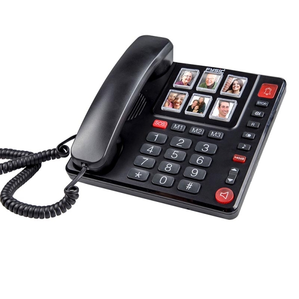 Fysic FX-3930 Ενσύρματο Τηλέφωνο για Ηλικιωμένους με Μεγάλα Πλήκτρα Μαύρο