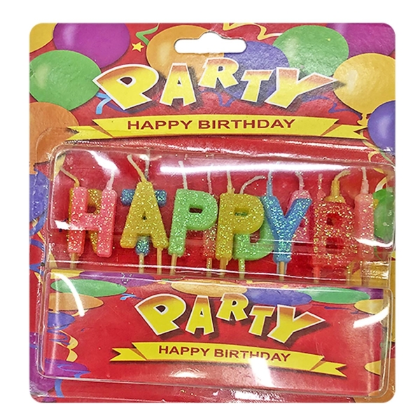 Κεριά Happy Birthday Χρυσόσκονη  Homie 3768 - 1 τμχ