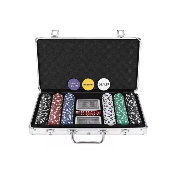 Σετ 300 Μάρκες Poker σε Βαλίτσα με 2 Τράπουλες και 5 Ζάρια 00019163