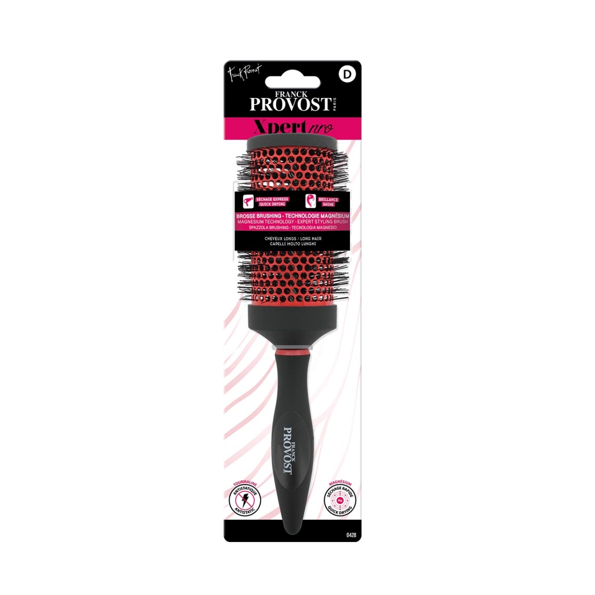 Franck Provost Xpert Pro 0428 Επαγγελματική Κυλινδρική Βούρτσα Μαλλιών Μαύρη - Image 2