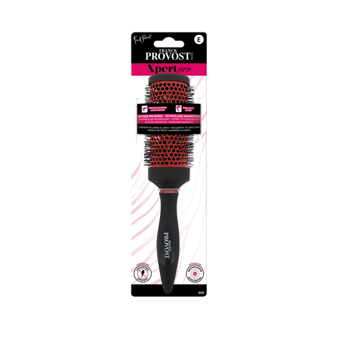 Franck Provost Xpert Pro 0429 Επαγγελματική Κυλινδρική Βούρτσα Μαλλιών Μαύρη - Image 2