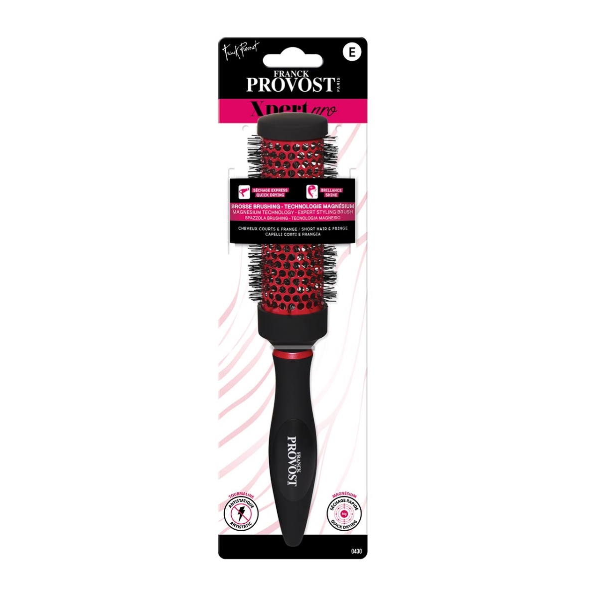 Franck Provost Xpert Pro 0430 Επαγγελματική Κυλινδρική Βούρτσα Μαλλιών Μαύρη - Image 2