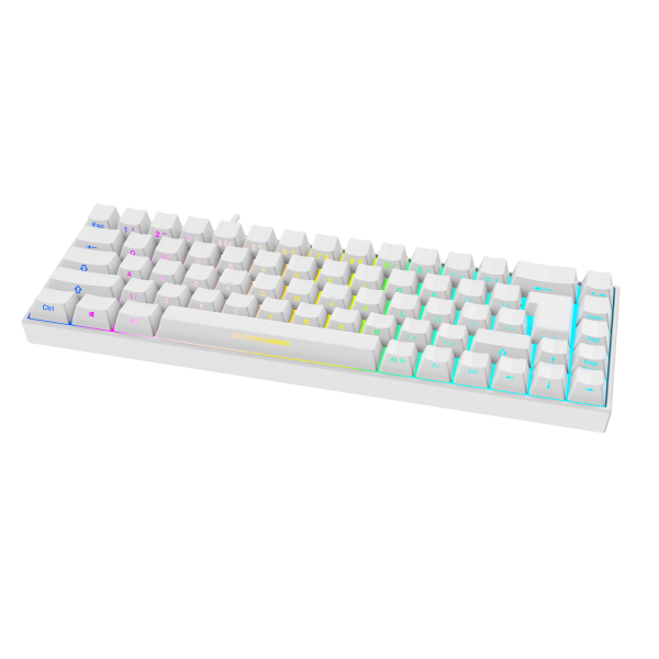 Deltaco Gaming WK95R Πληκτρολόγιο Ασύρματο 2.4GHz BT Μηχανικό 65% RGB Red Switches UK Layout Λευκό GAM-100-W-UK