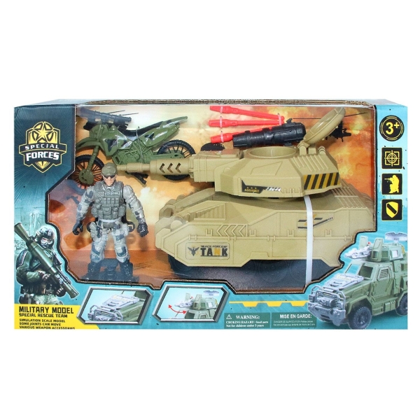 Στρατιωτικό Τανκ + Μότο 32x18x11cm ToyMarkt 913559 - 1 τμχ