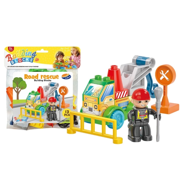 Τουβλάκια Οδική Βοήθεια 13τεμ. 3+ Ετών 22x19cm ToyMarkt 95456 - 1 τμχ