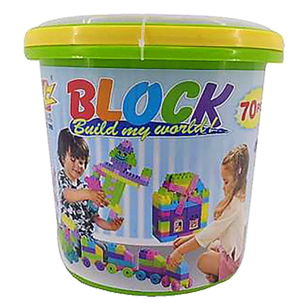 Κουβάς με 70 Τουβλάκια. 3+ Ετών 24x ø23,5cm ToyMarkt 95462 - 1 τμχ