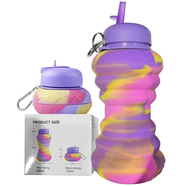 Παγούρι Σιλικόνης Πτυσσόμενο Πολύχρωμο 600ml Homie 1002173 - 1 τμχ