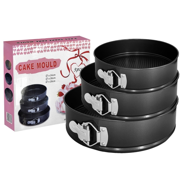 Φόρμες Ζαχαροπλαστικής Έλασμα σετ=3 τεμ ø=28/26/24cm Homie 100330 - 1 τμχ
