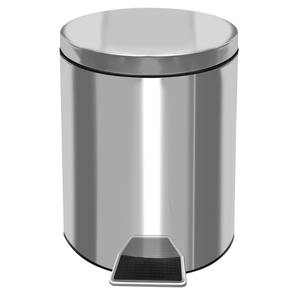Κάδος Απορριμάτων Inox με Πεντάλ 5L 5lt (28x20,5cm) Homie 101991 - 1 τμχ