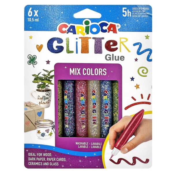 Κόλα Glitter Multi σετ=6τ Carioca 6x10,5ml Carioca 42112 - 1 τμχ