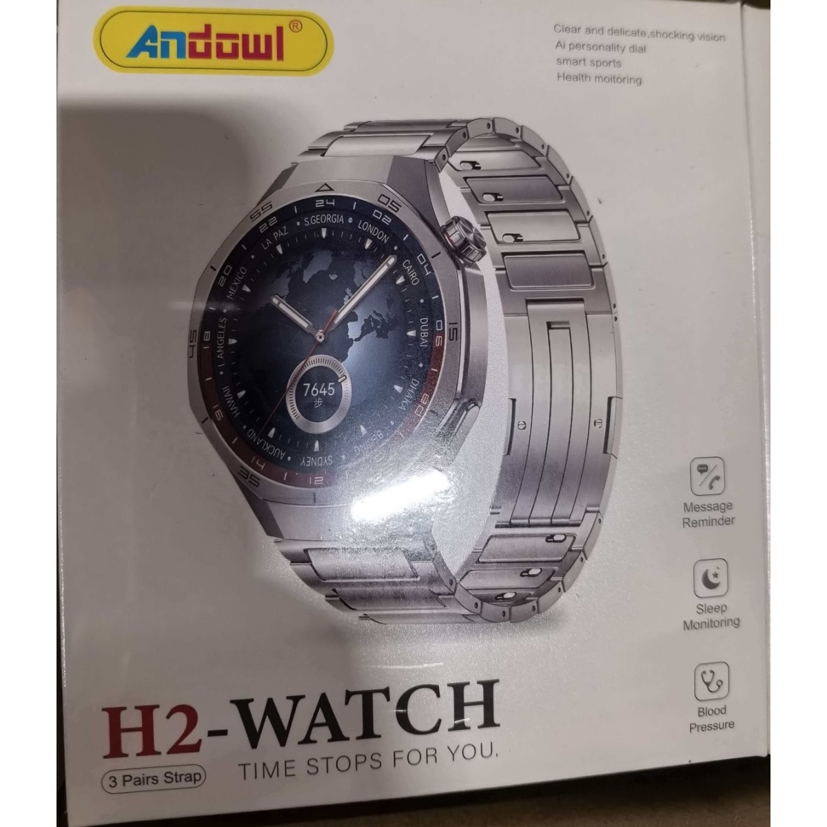 Smartwatch 1.53” IPS Με BT Call Και 3 Λουράκια Αδιάβροχο IP67 Andowl H2 - Image 6
