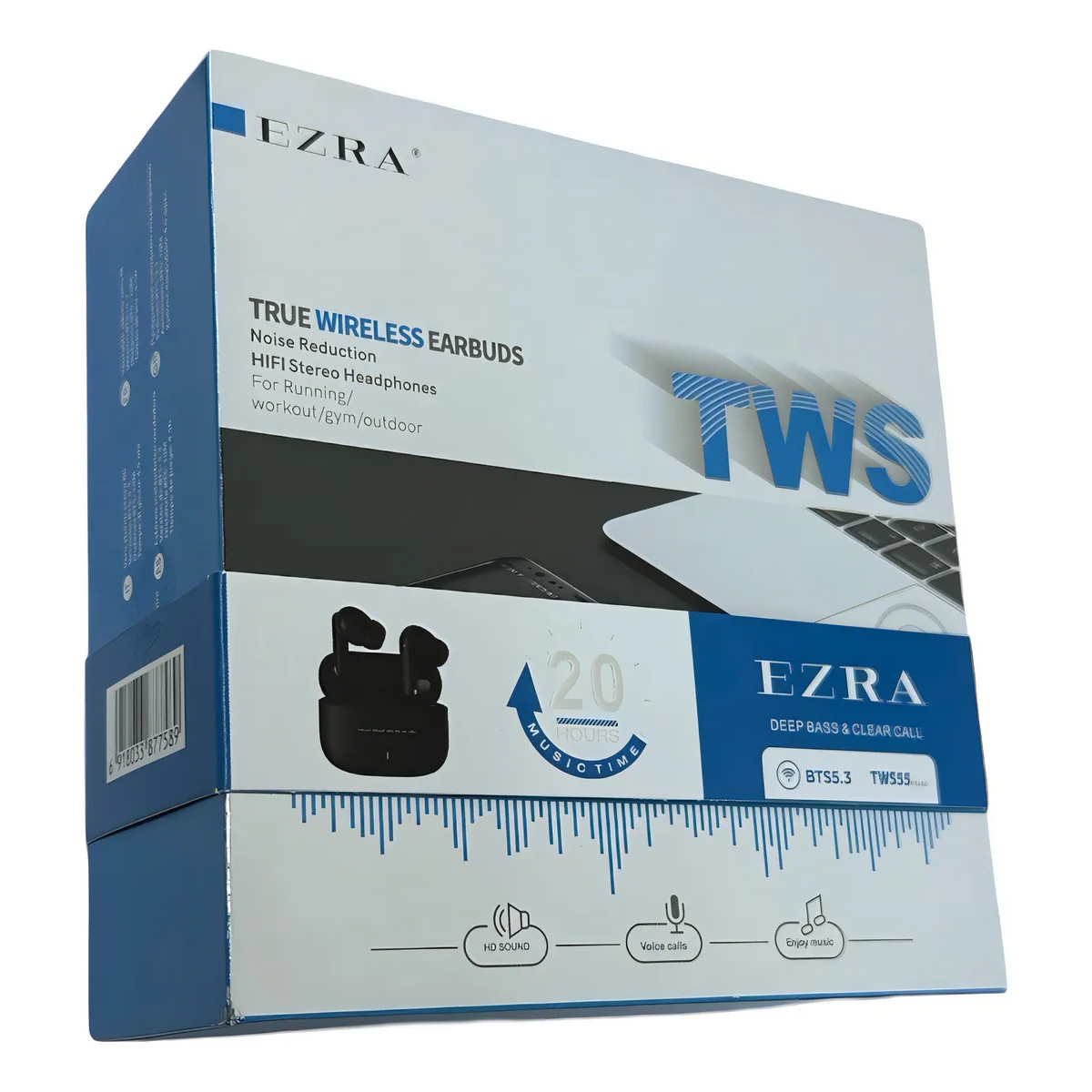 Ασύρματα Ακουστικά Bluetooth 5.3 TWS Με Noise Cancellation Ezra TWS55