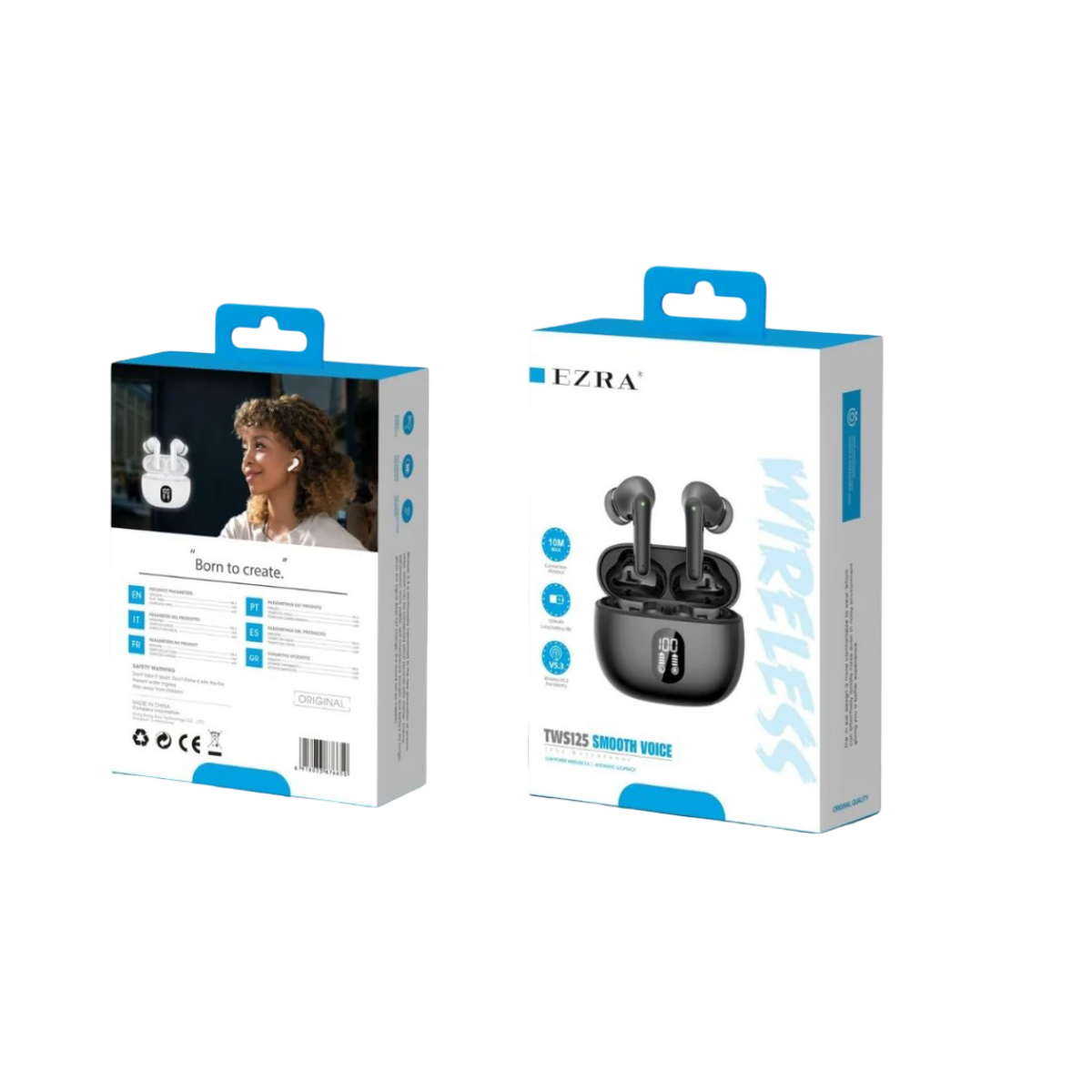 Ασύρματα Ακουστικά Bluetooth True Wireless Με Οθόνη LED Ezra TWS125