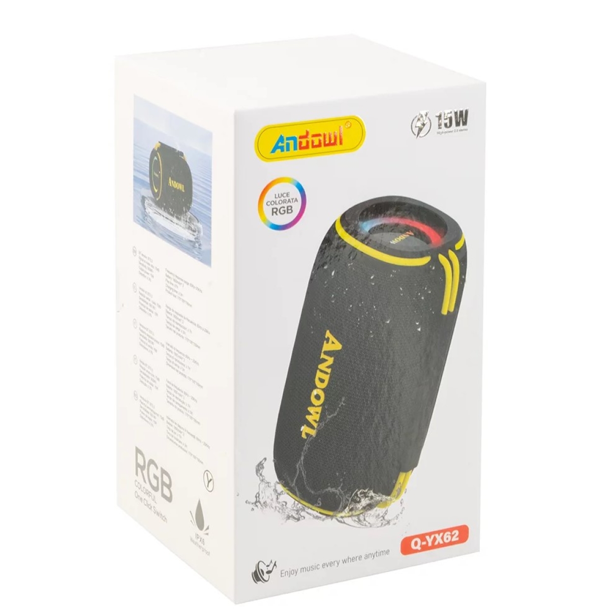 Ασύρματο Φορητό Ηχείο Bluetooth 15W Με RGB Φωτισμό Andowl Q-YX62 - Image 5