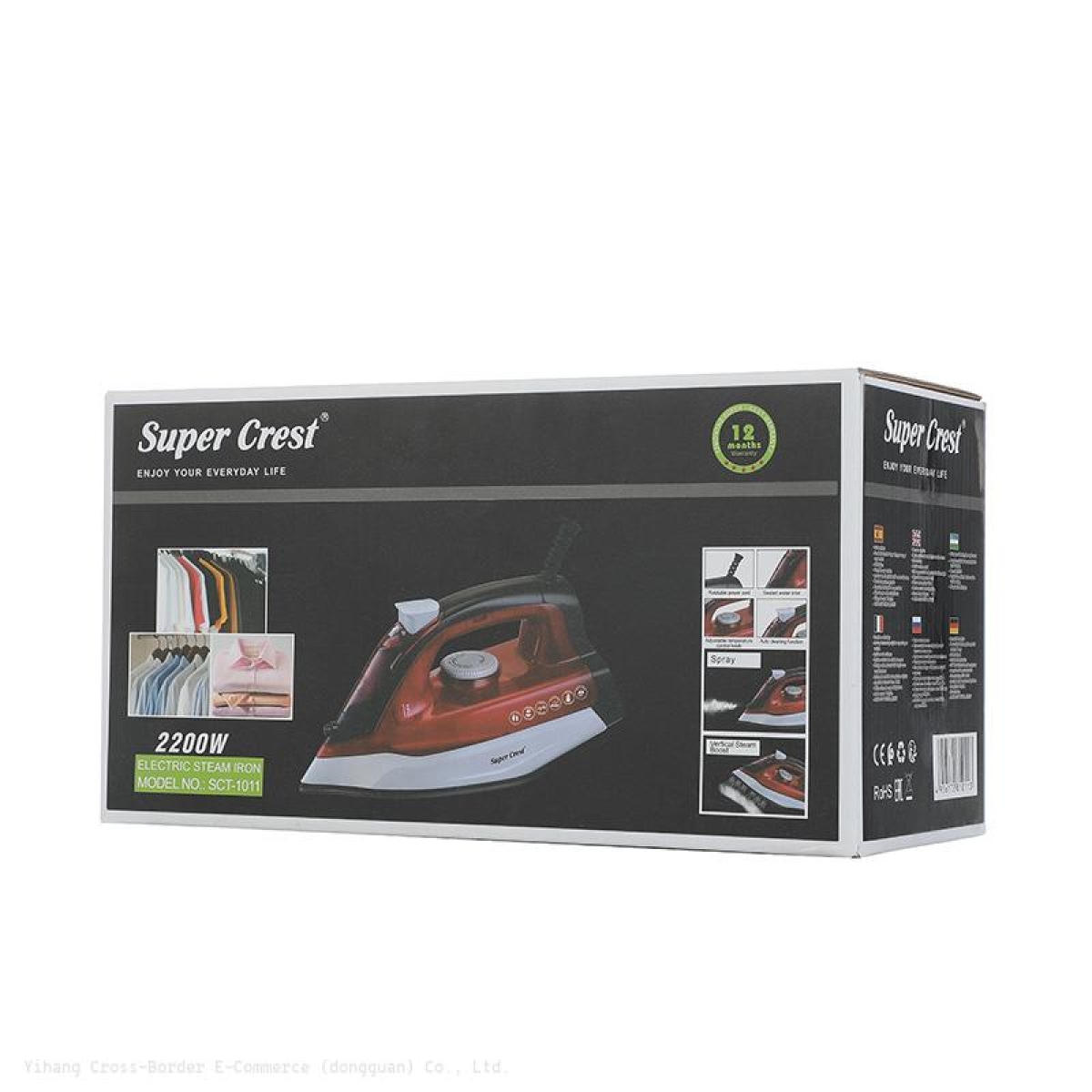 Ατμοσίδερο 2200W Με Κεραμική Πλάκα Κόκκινο Super Crest SL-2658 - Image 5