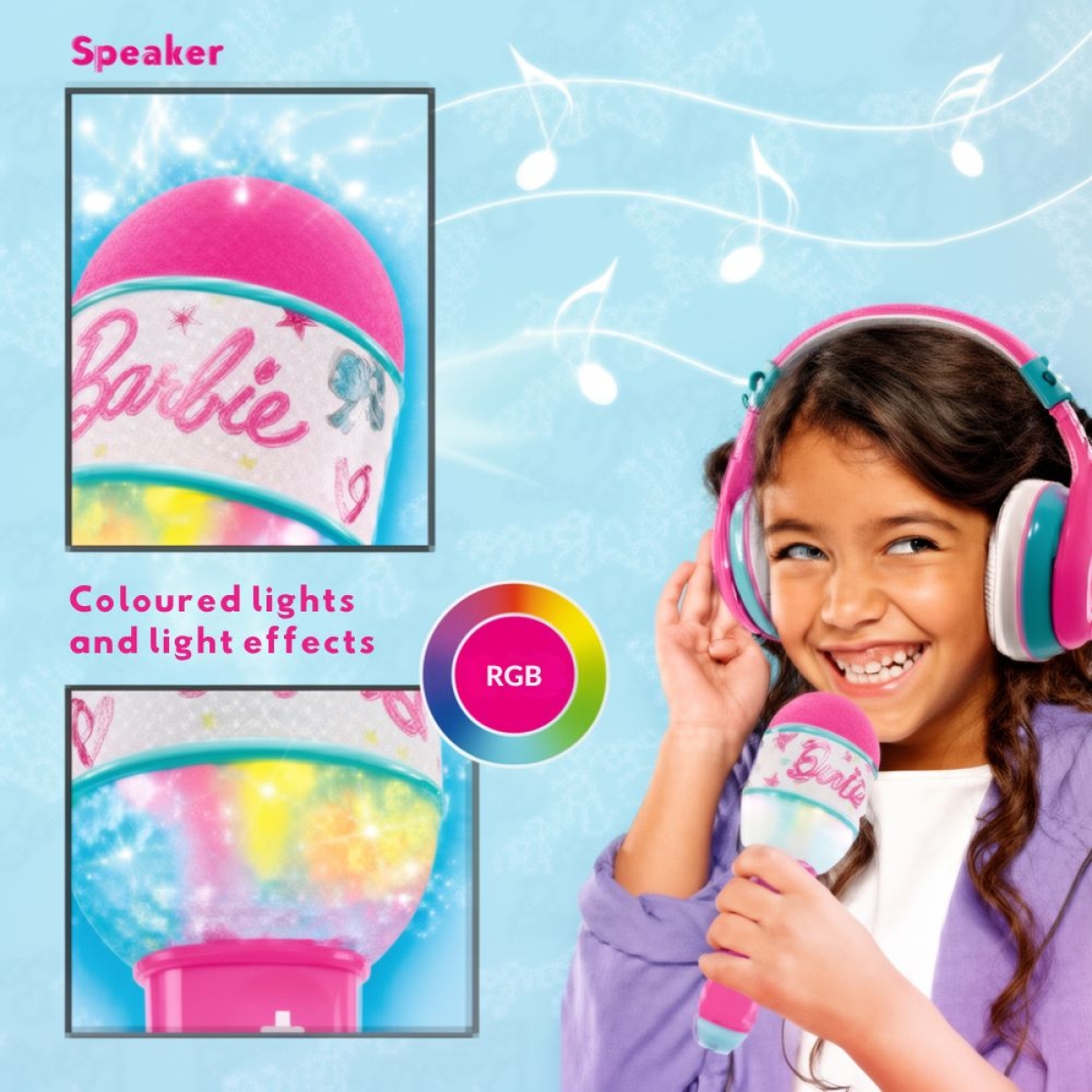 BARBIE Sound Your Style - Μικρόφωνο και ακουστικά Bluetooth με Λαμπάδα